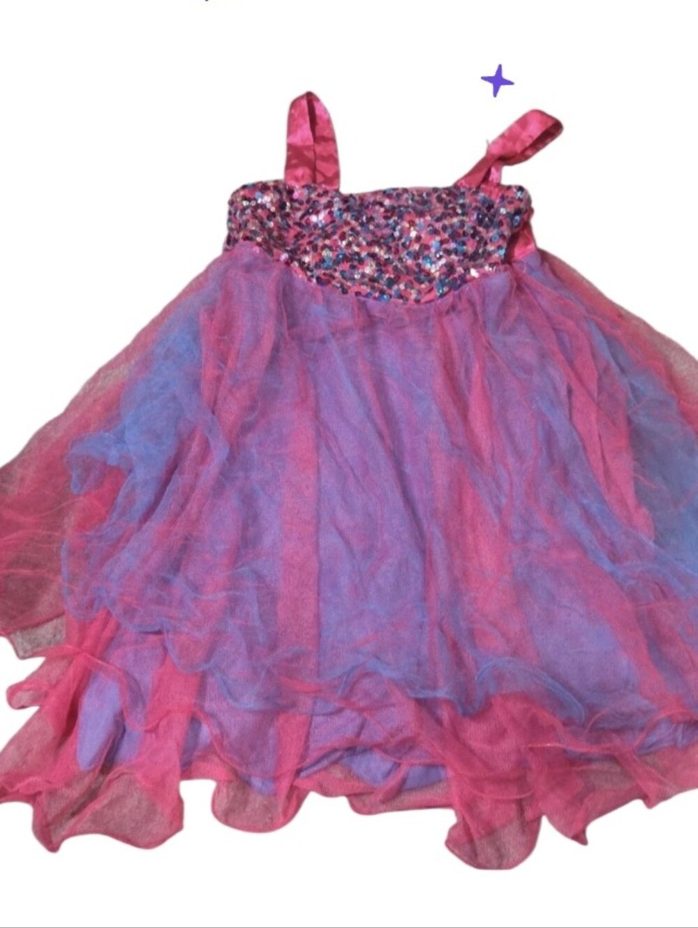 14 Girls Pink Sequin Tulle Costume Dress - Justice